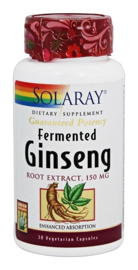 Extrato de Raiz de Ginseng Fermentado 150 mg. - Cápsulas vegetarianas 30 Solaray