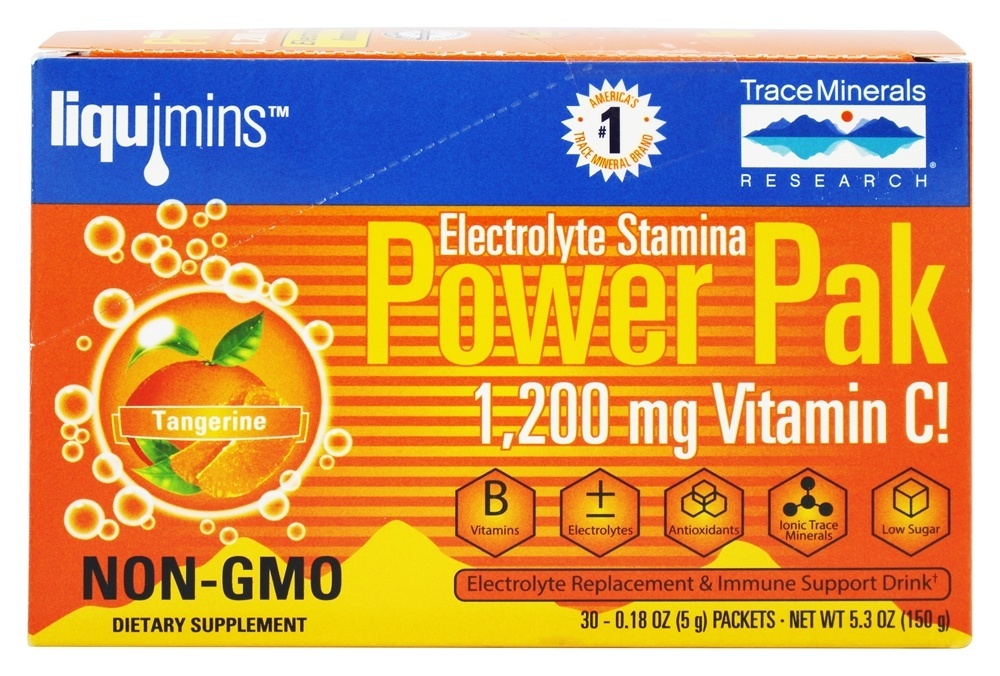 Eletrólito Vigor Poder Pak Tangerina - 30 Pacotes (s) Trace Minerals Research - Imagem 2