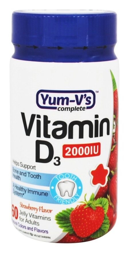 Morango Completo de Vitamina D3 2000 IU - Yum-V's Complete 60 Yum-V's Complete