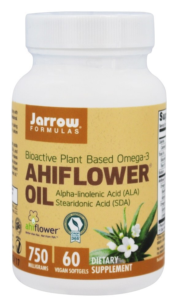 Base para plantas bioativas de óleo de Ahiflower Omega - 3 750 mg. - 60 Softgel (s) vegano (s) Jarrow Formulas