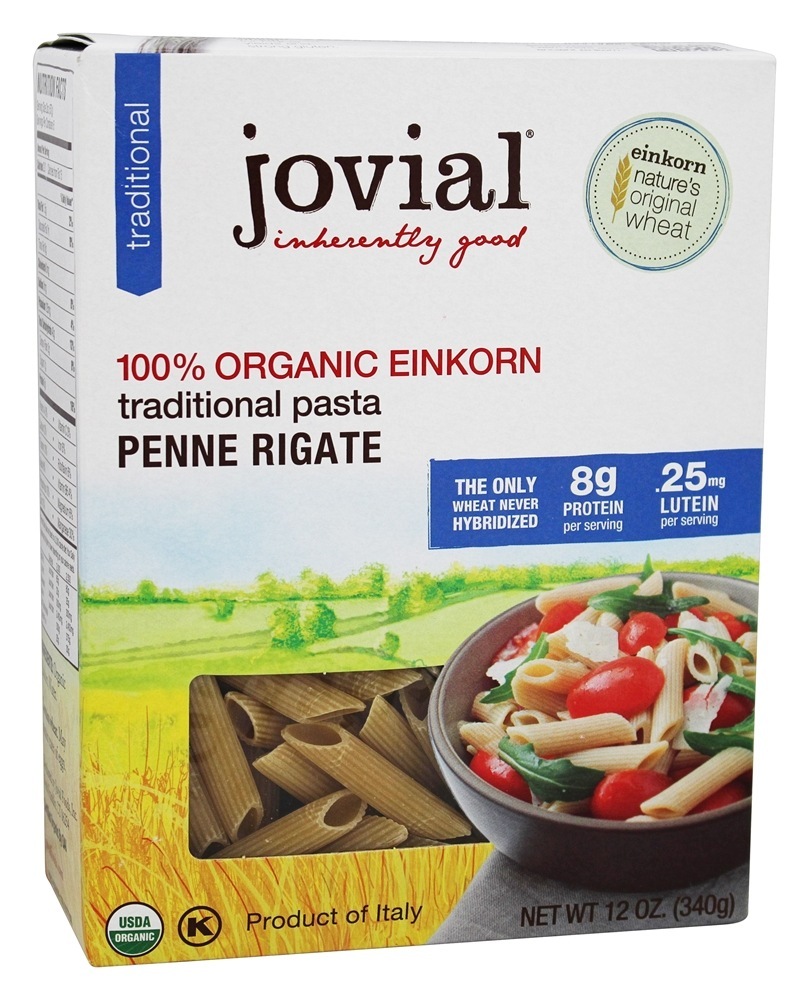 100% Orgânico Einkorn Tradicional Penne Rigate Macarrão - 12 oz. Jovial Foods