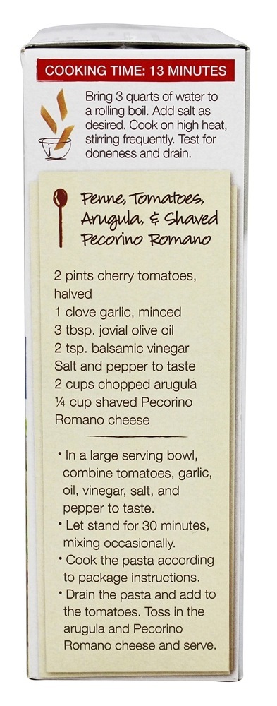 100% Orgânico Einkorn Tradicional Penne Rigate Macarrão - 12 oz. Jovial Foods - Imagem 4