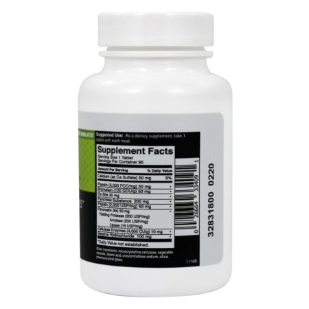 Enzimas Superiores para Função do Trato Digestivo Saudável e Absorção de Nutrientes - 90 Tablets FoodScience of Vermont - Image 2