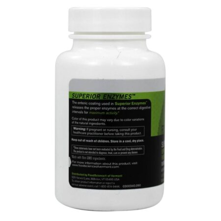 Enzimas Superiores para Função do Trato Digestivo Saudável e Absorção de Nutrientes - 90 Tablets FoodScience of Vermont - Image 3