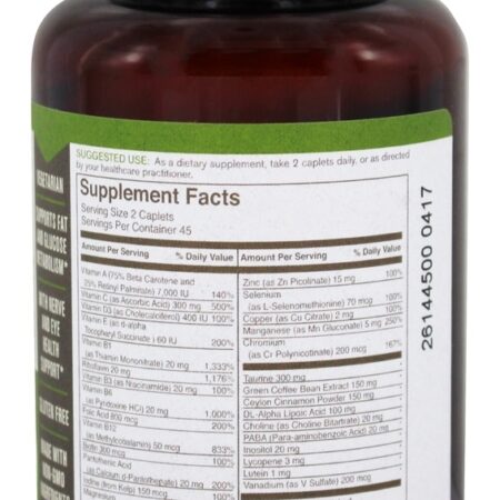 Peso & Multivitamínico Diabético - 90 Cápsulas FoodScience of Vermont - Imagem 2