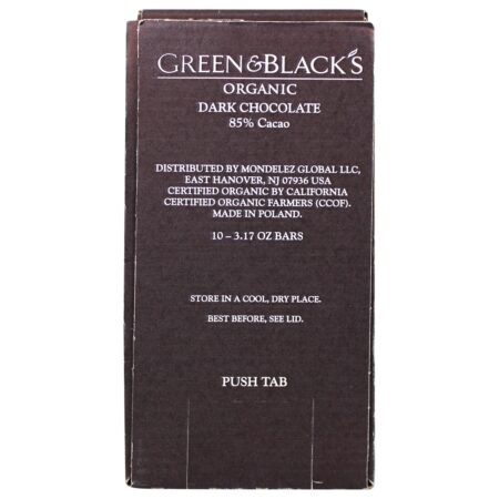 Chocolate Chocolate Box Chocolate Preto 85 Cacau - 10 Barras Green & Black's Organic - Image 2