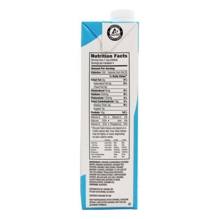 Proteína Orgânica Leite De Amêndoa Baunilha Levemente Adoçada - 32 fl. oz. Orgain - Image 2