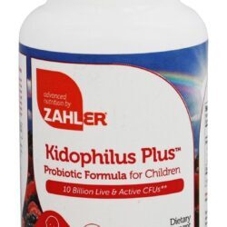 Kidophilus Plus Fórmula Probiótica Para Crianças Sabor de Frutas 10 Bilhões de UFC - 90 comprimidos mastigáveis Zahler