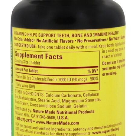 Vitamina D3 2000 UI - 220 Tablets Nature Made - Imagem 2