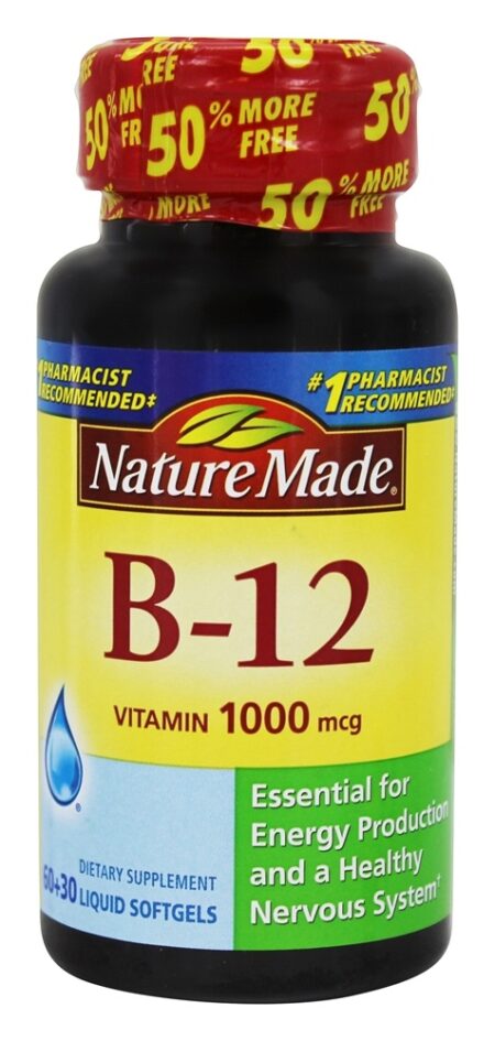 Vitamina B12 1000 mcg. - 90 Softgels líquidos Nature Made