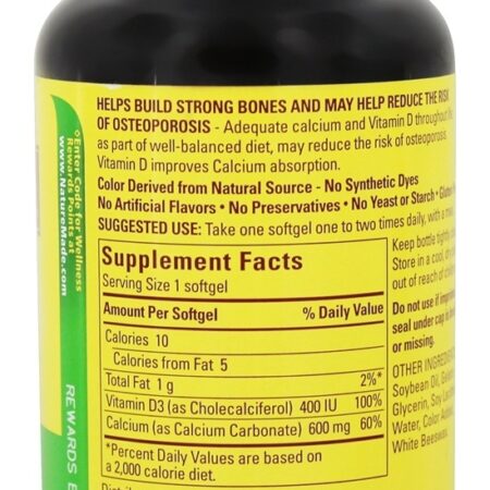 Cálcio 600 mg. - 100 Softgels líquidos Nature Made - Imagem 2