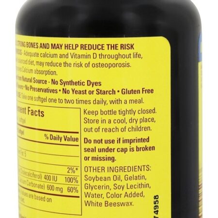 Cálcio 600 mg. - 100 Softgels líquidos Nature Made - Imagem 3