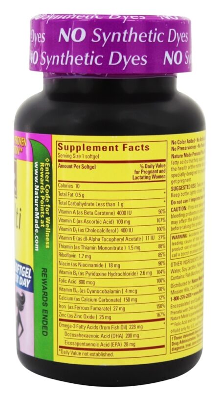 Multivitamínico Pré-Natal + DHA 200 mg. - 60 Softgels líquidos Nature Made - Image 2