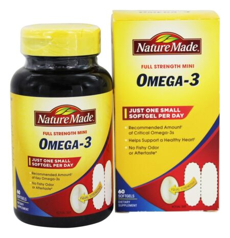 Omega-3 Mini Cápsulas de Potência Total - 60 Softgels Nature Made