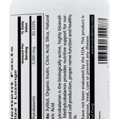 B12 Metil B12 Cereja 5000 mcg. - 60 Pastilhas Solaray - Imagem 3