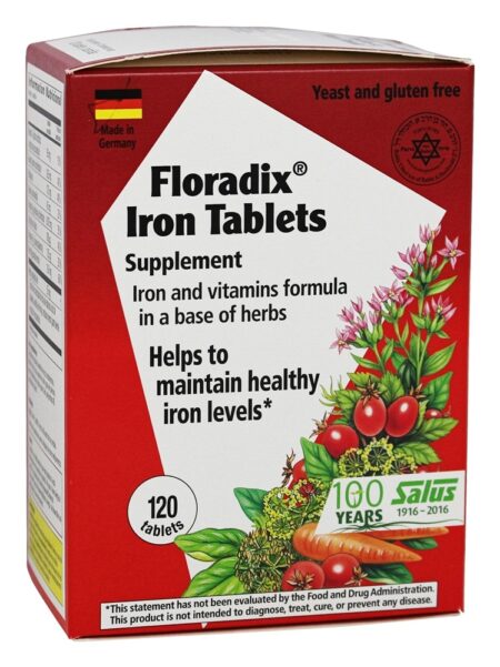 Floradix Comprimidos de Ferro - 120 Tablets Flora