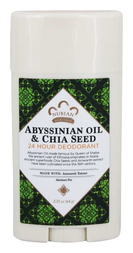 24 Hora Desodorante Abissínio óleo & Chia Semente - 2.25 oz. Nubian Heritage