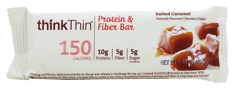 thinkthin Inclinar Proteína & Fibra Barras Caixa Salgado Caramelo - 10 Barras Think Products - Imagem 4