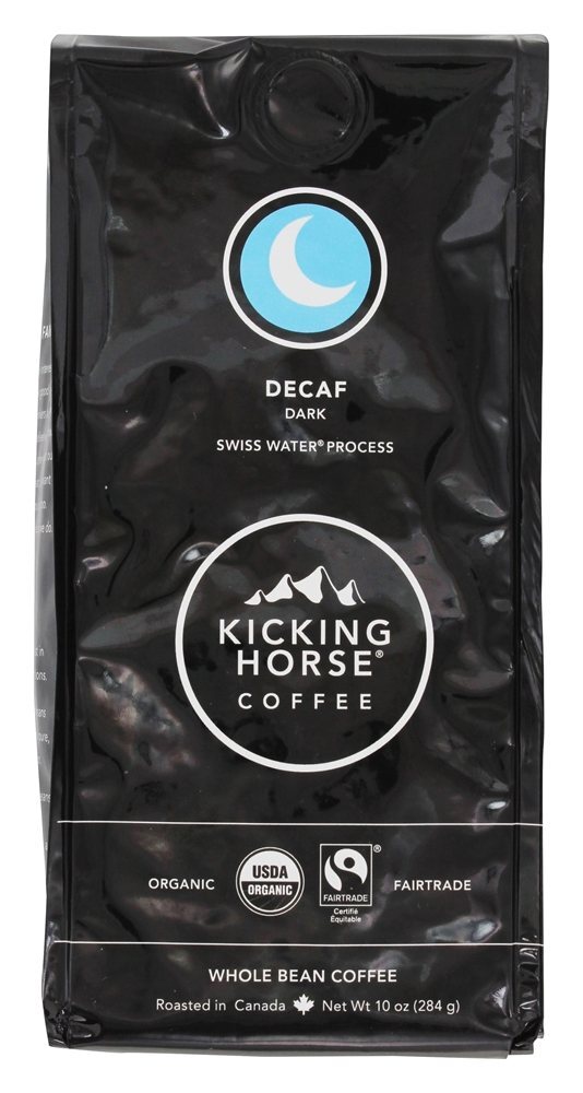 Assado escuro orgânico do café Decaf do feijão inteiro de Fairtrade - 10 oz. Kicking Horse Coffee