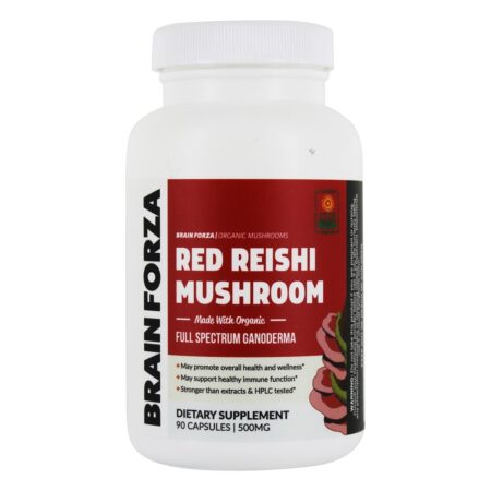 Cogumelo Reishi Orgânico 500 mg. - Cápsulas vegetarianas 90 Brain Forza