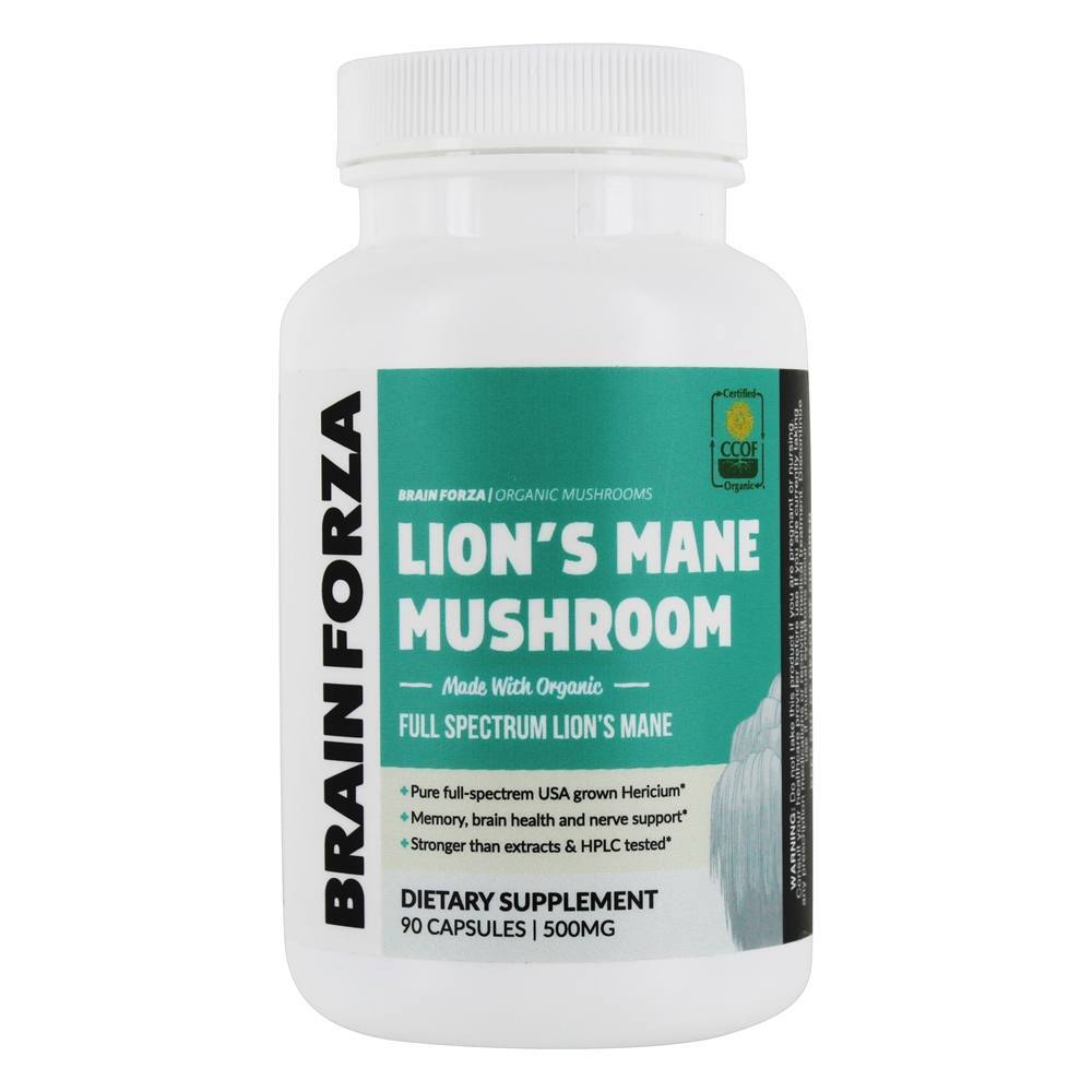 Cogumelo Juba do Leão Orgânico 500 mg. - Cápsulas vegetarianas 90 Brain Forza