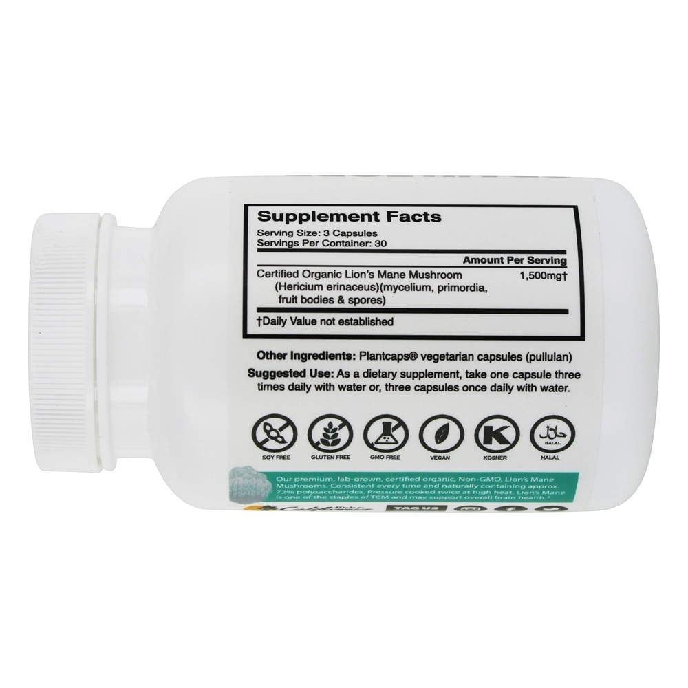 Cogumelo Juba do Leão Orgânico 500 mg. - Cápsulas vegetarianas 90 Brain Forza - Imagem 2