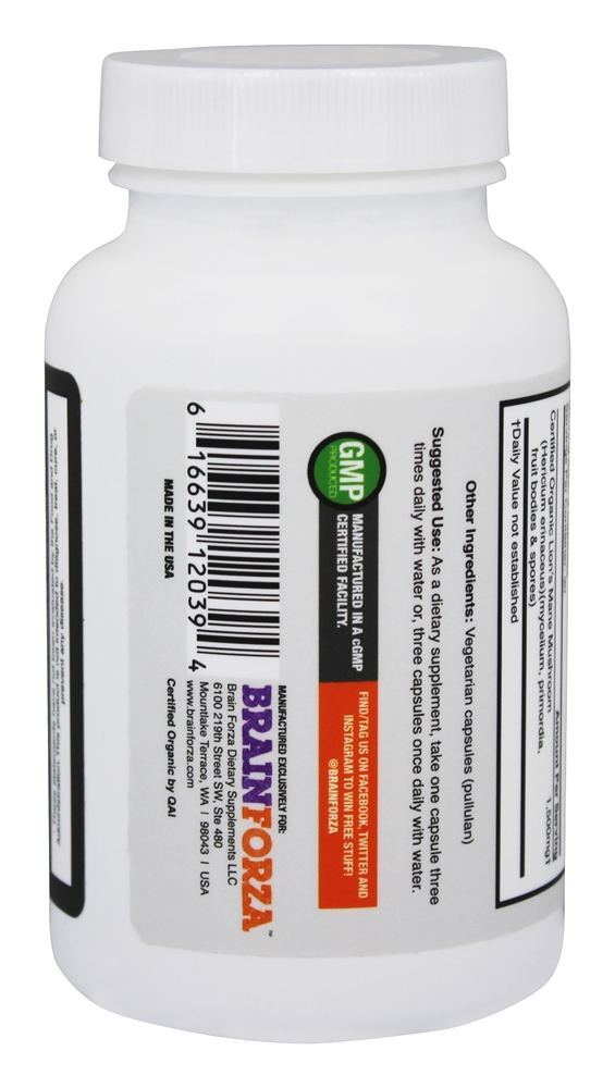 Cogumelo Juba do Leão Orgânico 500 mg. - Cápsulas vegetarianas 90 Brain Forza - Imagem 4