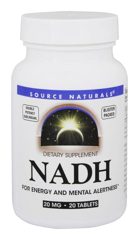 NADH Sublingual de dupla potência 20 mg. - 20 Tablets Source Naturals