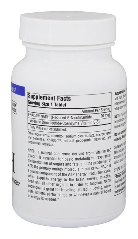 NADH Sublingual de dupla potência 20 mg. - 20 Tablets Source Naturals - Image 2