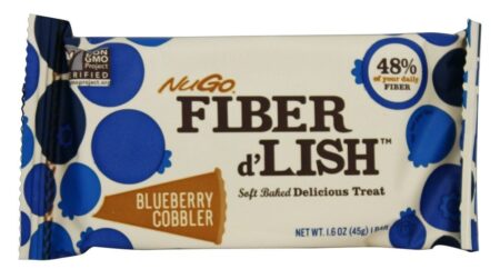 Sapateiro de mirtilo de fibra d-Lish Bar - 1.6 oz. NuGo Nutrition