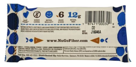 Sapateiro de mirtilo de fibra d-Lish Bar - 1.6 oz. NuGo Nutrition - Image 2