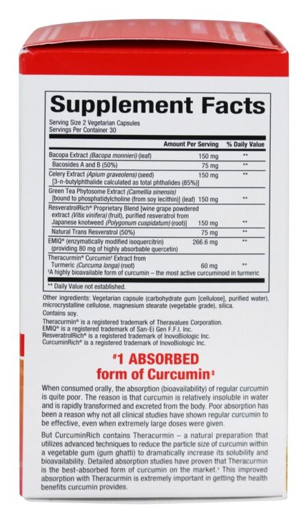 CurcuminRich Memory Optimizer - Cápsulas vegetarianas 60 Natural Factors - Image 2