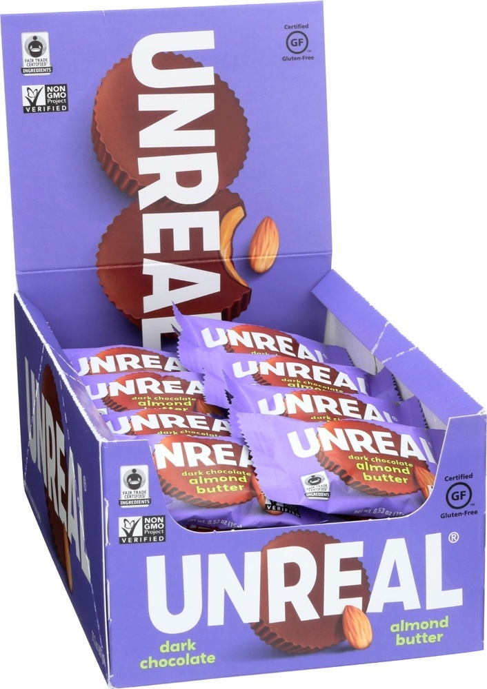 Copos de manteiga de amêndoa de chocolate escuro - 40 Peça (s) Unreal