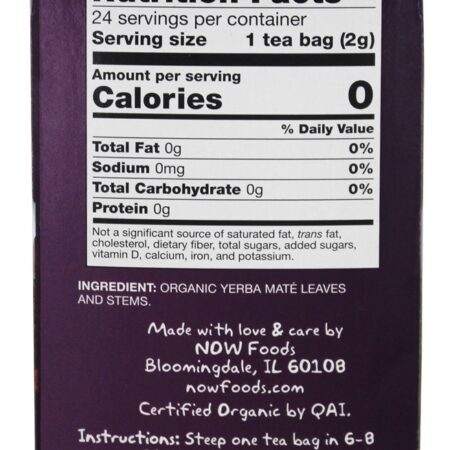 Poderoso Chá de Erva-Mate - 24 Saquinhos de Chá NOW Foods - Imagem 2