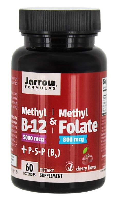 Metil B-12 e Metilfolato Sabor Cereja - 60 Pastilhas Jarrow Formulas