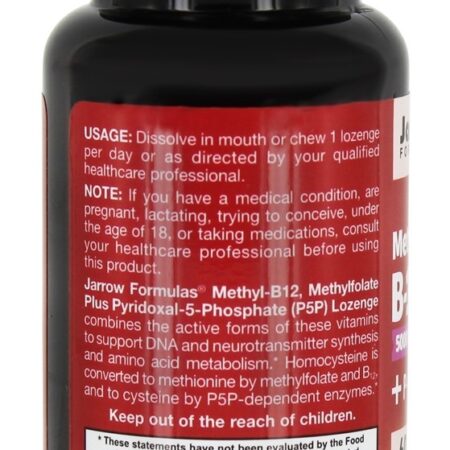 Metil B-12 e Metilfolato Sabor Cereja - 60 Pastilhas Jarrow Formulas - Imagem 3