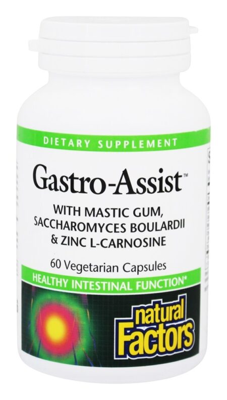 Gastro-Assist com Resina de Aroeira, Saccharomyces Boulardii & Zinco L-Carnosina - Cápsulas vegetarianas 60 Natural Factors