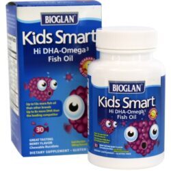 Crianças Inteligente Oi DHA-Omega 3 Peixe óleo Baga - 30 Mastigáveis Bioglan