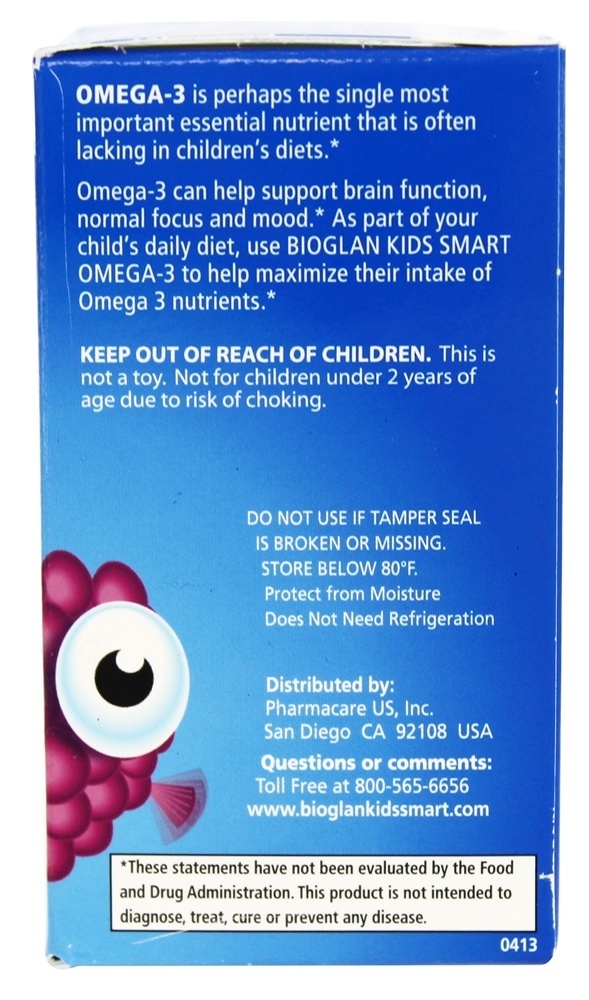 Crianças Inteligente Oi DHA-Omega 3 Peixe óleo Baga - 30 Mastigáveis Bioglan - Imagem 3