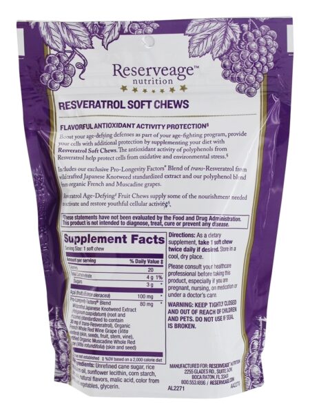 Resveratrol mastiga Bordeaux Berry - 30 mastigação suave Reserveage Nutrition - Image 2