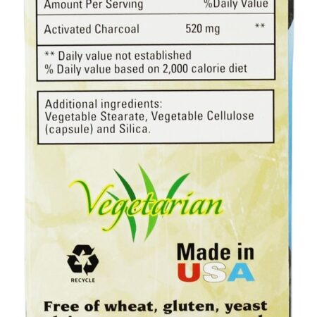 Carvão Ativado 520 mg. - Cápsulas vegetarianas 90 Bio Nutrition - Imagem 2