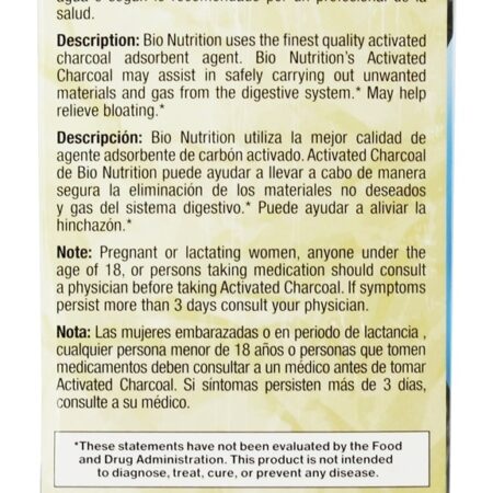 Carvão Ativado 520 mg. - Cápsulas vegetarianas 90 Bio Nutrition - Imagem 3