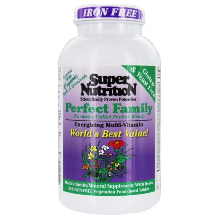 Perfect Family Energizante Multi-Vitamina Sem Ferro - 240 Comprimidos vegetarianos Super Nutrition