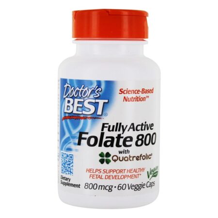 Folato 800 mcg. Totalmente Ativo Com Quatrefolic - 60 Cápsula (s) vegetal (s) Doctor's Best