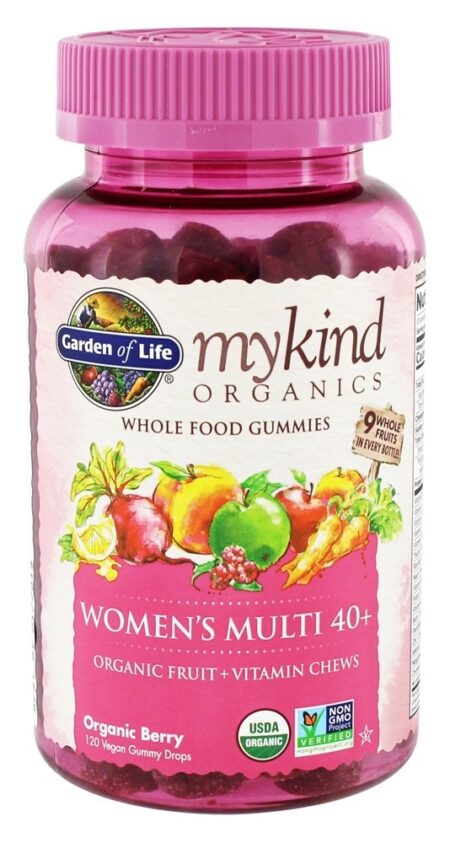 mykin Orgânicos Mulheres Múltiplas 40+ Inteiro Comida Gomoso Baga - 120 Gummies Garden of Life