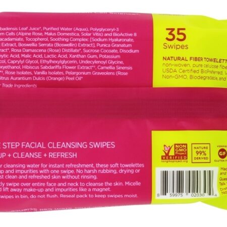 Micellar Um Passo Facial Limpeza Swipes Sensível - 35 Toalha (s) Andalou Naturals - Imagem 2