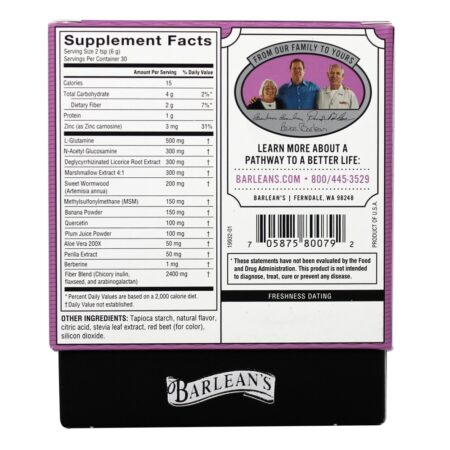 Reparação Intestinal Platinum Sabor Mistura de Frutas - 6.35 oz. Barlean's - Image 2