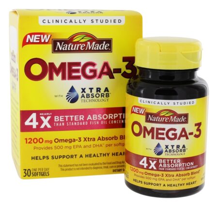 Omega-3 com Xtra Absorver Tecnologia - 30 Softgels Nature Made