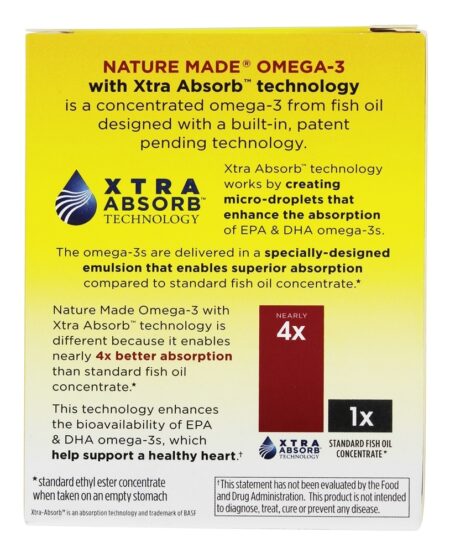 Omega-3 com Xtra Absorver Tecnologia - 30 Softgels Nature Made - Image 3