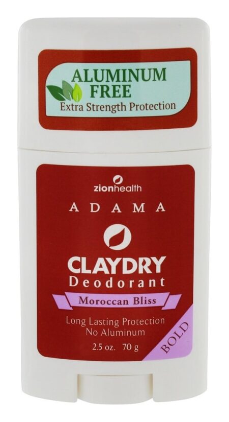 Adama Clay desodorante seco felicidade marroquina - 2.5 oz. Zion Health